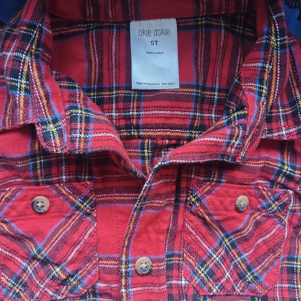 Okie Dokie Vibrant Red Plaid Shirt